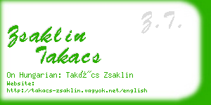 zsaklin takacs business card